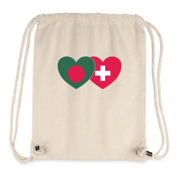 Bangladesh Switzerland Flag Heart - Stanley/Stella Recycled Gym Bag - natural - Front