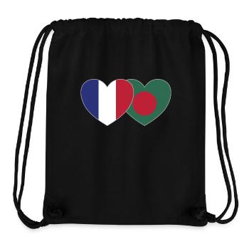 France Bangladesh Flag Heart - Stanley/Stella Recycled Gym Bag - black - Front
