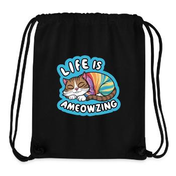 Bunte schlafende Katze mit positiver Botschaft - Stanley/Stella recycelter Gym Bag - Schwarz - Vorne