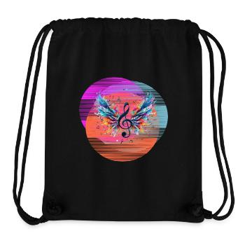 Backprint Techno Party Music Notes - Stanley/Stella Recycled Gym Bag - black - Front
