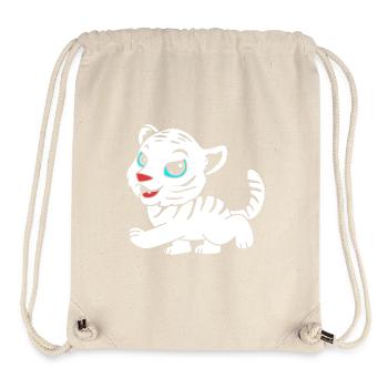 Weißer Tiger - Stanley/Stella recycelter Gym Bag - Naturweiß - Vorne