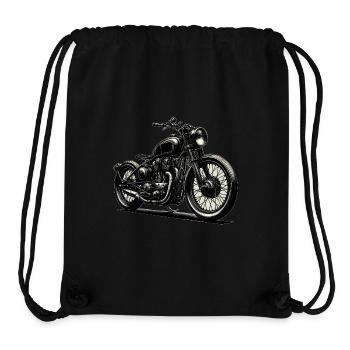 Graphique de moto, Vintage - Sac à cordon recyclé Stanley/Stella - noir - Devant