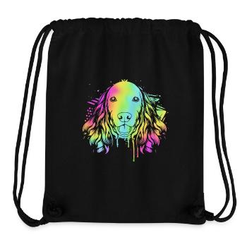 Cocker Spaniel - Sac à cordon recyclé Stanley/Stella - noir - Devant