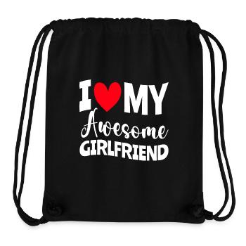 Paare Liebe Herz Freund Geschenkidee Beziehung - Stanley/Stella recycelter Gym Bag - Schwarz - Vorne