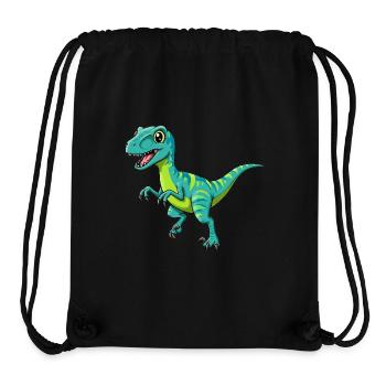 Dino Cartoon Velociraptor - Stanley/Stella recycelter Gym Bag - Schwarz - Vorne