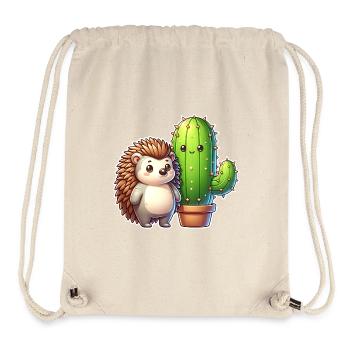 Cactus hérisson - Sac à cordon recyclé Stanley/Stella - blanc naturel - Devant