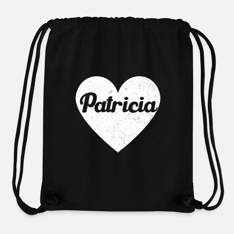 Patricia Name Grosses Herz Liebe Grafik Geschenk - Stanley/Stella recycelter Gym Bag - Schwarz