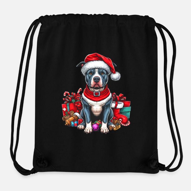 Cadeaux de Noël Pitbull - Sac à cordon recyclé Stanley/Stella - noir