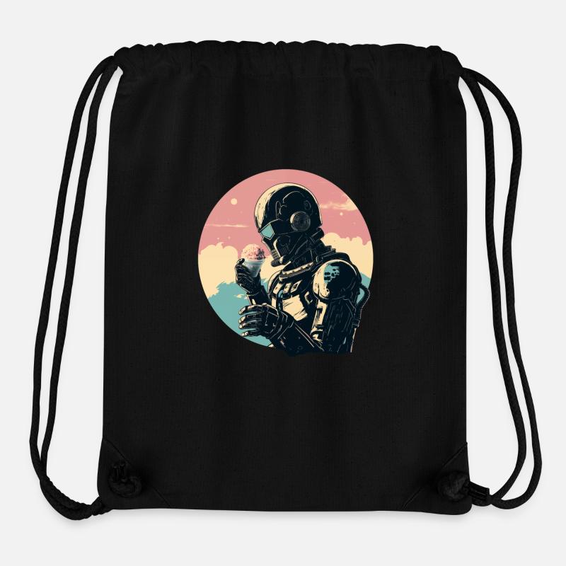 Robot with ice cream - Stanley/Stella Recycled Gym Bag - black