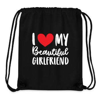 Paare Liebe Herz Freund Geschenkidee Beziehung - Stanley/Stella recycelter Gym Bag - Schwarz - Vorne