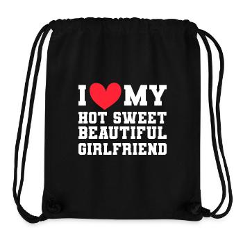 Paare Liebe Herz Freund Geschenkidee Beziehung - Stanley/Stella recycelter Gym Bag - Schwarz - Vorne
