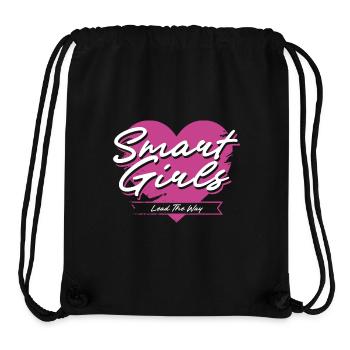 Les filles intelligentes ouvrent la voie à la conception du cœur - Sac à cordon recyclé Stanley/Stella - noir - Devant