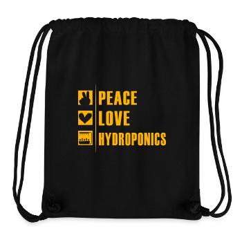 Peace Love Hydroponics - Stanley/Stella Recycled Gym Bag - black - Front