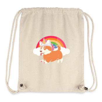 Corgi Einhorn - Stanley/Stella recycelter Gym Bag - Naturweiß - Vorne