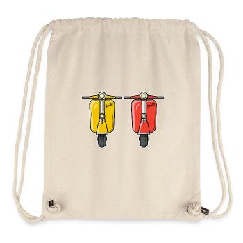 2 Scooter Scooter Scooter jaune rouge - Sac à cordon recyclé Stanley/Stella - blanc naturel - Devant