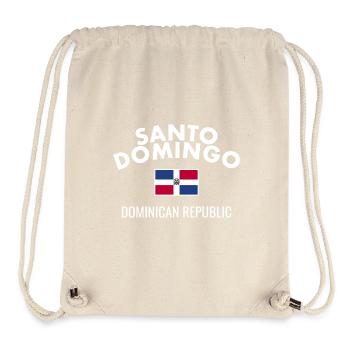 Drapeau dominicain de Santo Domingo Dom Rep - Sac à cordon recyclé Stanley/Stella - blanc naturel - Devant