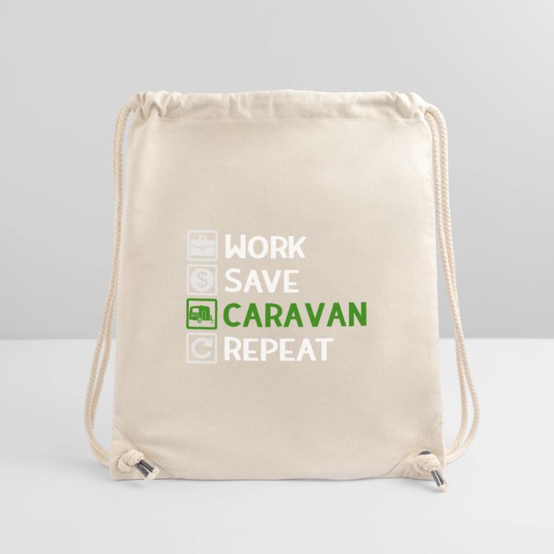Work, Save, Caravan, Repeat - Camping Spruch Stanley/Stella recycelter Gym Bag