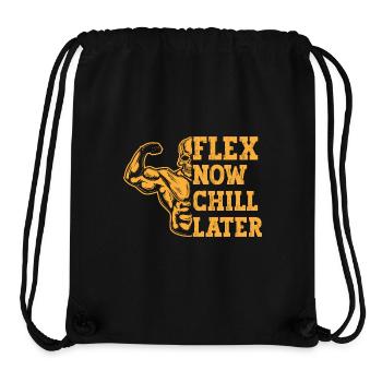 Fitness Motivation Bodybuilder Flex Now Chill Late - Stanley/Stella Recycled Gym Bag - black - Front