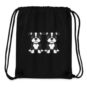 Pit Terrier Chien Bande dessinée - Sac à cordon recyclé Stanley/Stella - noir - Devant