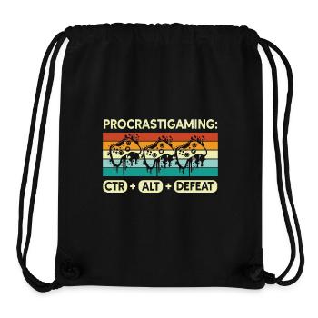 Gamer Procrastigaming CTR Alt Defeat Gaming - Sac à cordon recyclé Stanley/Stella - noir - Devant