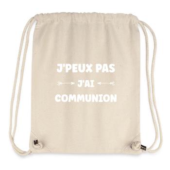 j'peux pas j'ai Communion - Sac à cordon recyclé Stanley/Stella - blanc naturel - Devant