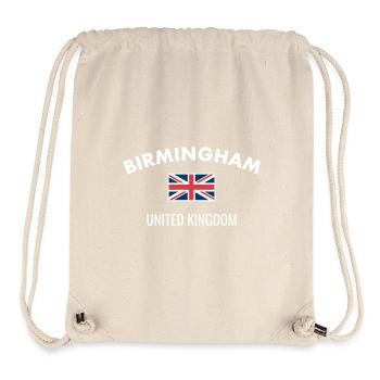 Birmingham Grande-Bretagne Drapeau britannique - Sac à cordon recyclé Stanley/Stella - blanc naturel - Devant