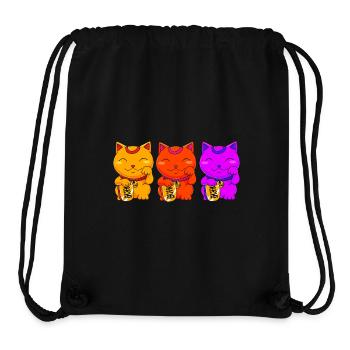 Maneki Neko Japan Glücksbringer - Stanley/Stella recycelter Gym Bag - Schwarz - Vorne