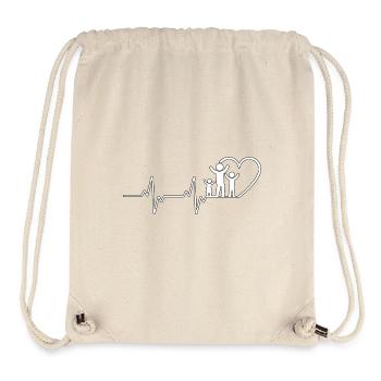 Battement de cœur familial - Sac à cordon recyclé Stanley/Stella - blanc naturel - Devant