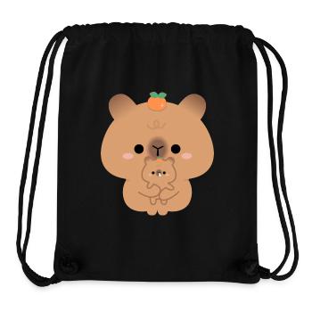 L’amour du capybara - Sac à cordon recyclé Stanley/Stella - noir - Devant
