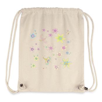 flowers and butterflies - Stanley/Stella Recycled Gym Bag - natural - Front