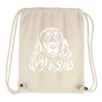 Cocker Spaniel Kopf "Black Edition" - Stanley/Stella recycelter Gym Bag - Naturweiß - Vorne