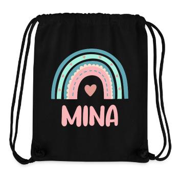 Mina Name Regenbogen Baby - Stanley/Stella recycelter Gym Bag - Schwarz - Vorne