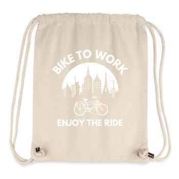 cyclisme, cycliste, faire du vélo - Sac à cordon recyclé Stanley/Stella - blanc naturel - Devant