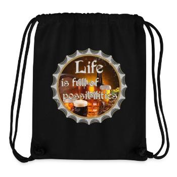 Life is full of possibilities - Stanley/Stella recycelter Gym Bag - Schwarz - Vorne