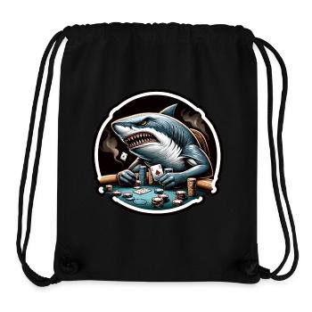 Un requin agressif qui joue au poker. - Sac à cordon recyclé Stanley/Stella - noir - Devant