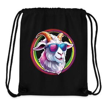 Ziegenbock mit Sonnenbrille in Farbkreisen - Stanley/Stella recycelter Gym Bag - Schwarz - Vorne