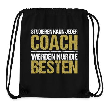 Tout le monde peut étudier - Coach Edition - Sac à cordon recyclé Stanley/Stella - noir - Devant
