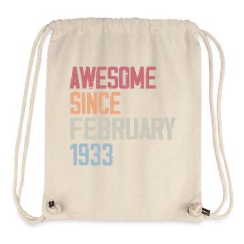 February 1933, 91st Birthday 1933 February 91 years - Stanley/Stella Recycled Gym Bag - natural - Front