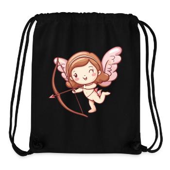 Ange arc et flèche Cupidon Saint-Valentin - Sac à cordon recyclé Stanley/Stella - noir - Devant