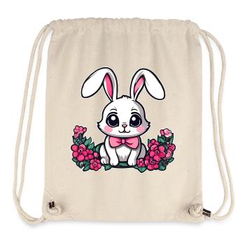 Niedlicher kleiner Hase mit Blumen - Stanley/Stella recycelter Gym Bag - Naturweiß - Vorne