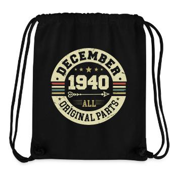 Legends Birthday December 1940 Born Gift - Stanley/Stella Recycled Gym Bag - black - Front