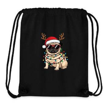 Christmas Pug - Stanley/Stella Recycled Gym Bag - black - Front