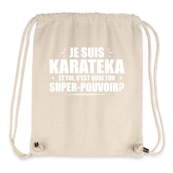 Je suis Karateka. C'est quoi ton super pouvoir ? - Sac à cordon recyclé Stanley/Stella - blanc naturel - Devant