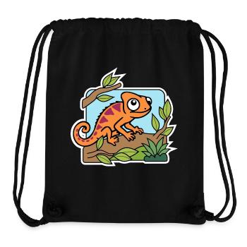 The cute little chameleon has everything in view! - Stanley/Stella Recycled Gym Bag - black - Front