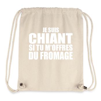 Homme qui adore : Fromage. Design Drôle Humour - Sac à cordon recyclé Stanley/Stella - blanc naturel - Devant