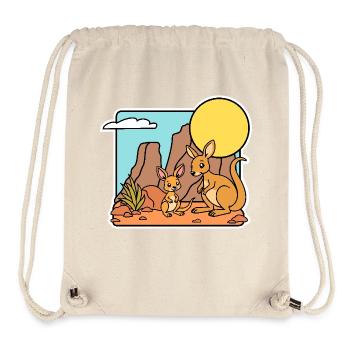 Känguruh Mama und Kind im Outback in Australien - Stanley/Stella recycelter Gym Bag - Naturweiß - Vorne