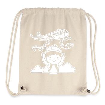 Lustige Flugzeuge - Stanley/Stella recycelter Gym Bag - Naturweiß - Vorne