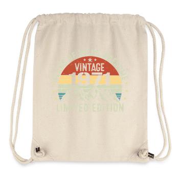 Cadeau pour Célébrer Votre Année de Naissance 1971 - Sac à cordon recyclé Stanley/Stella - blanc naturel - Devant