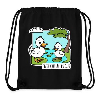 Ente gut alles gut Fröhliche Entlein am Teich - Stanley/Stella recycelter Gym Bag - Schwarz - Vorne
