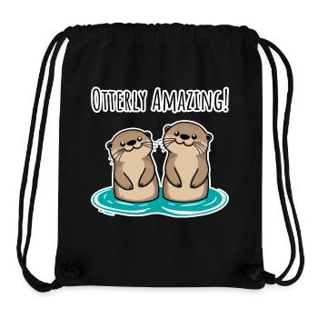Otterly Amazing! Two absolutely enthusiastic otters - Stanley/Stella Recycled Gym Bag - black - Front